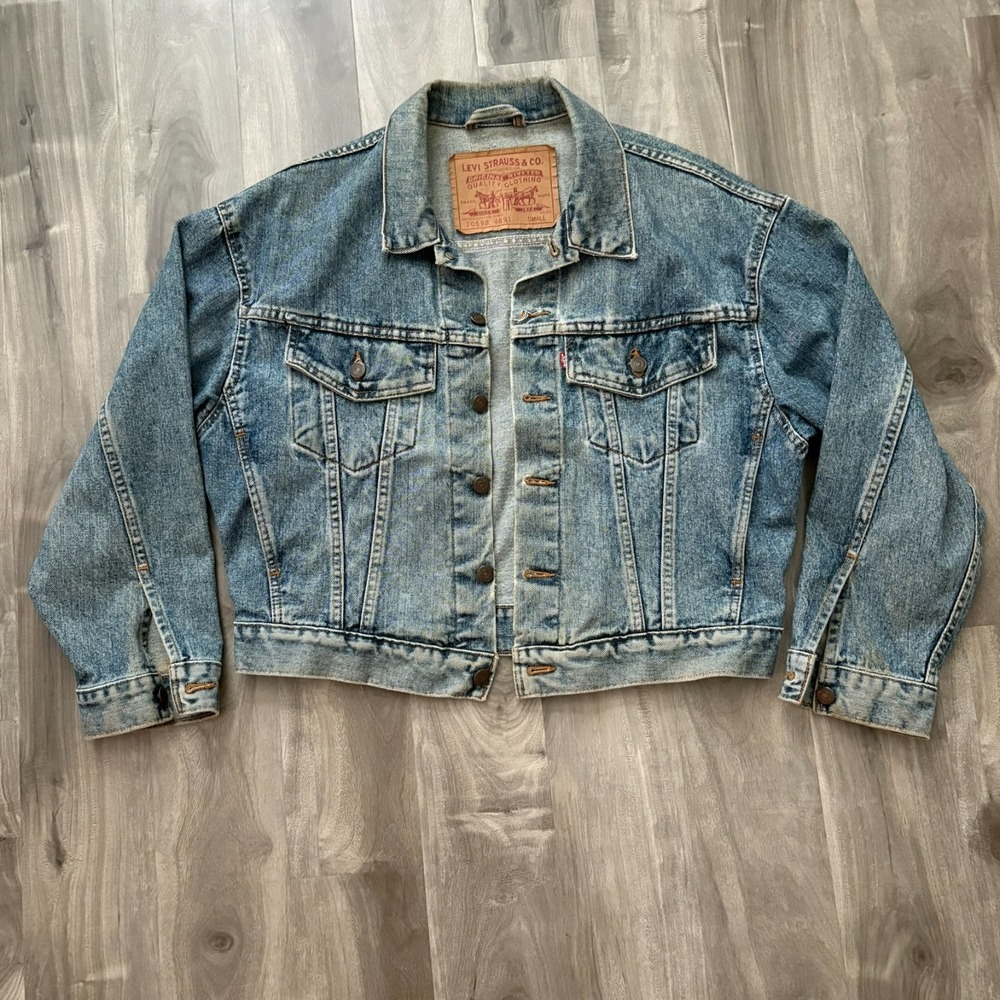 RARE VINTAGE 80s LEVI'S Denim Trucker Jacket 70598 4891 Small Blue Wash USA